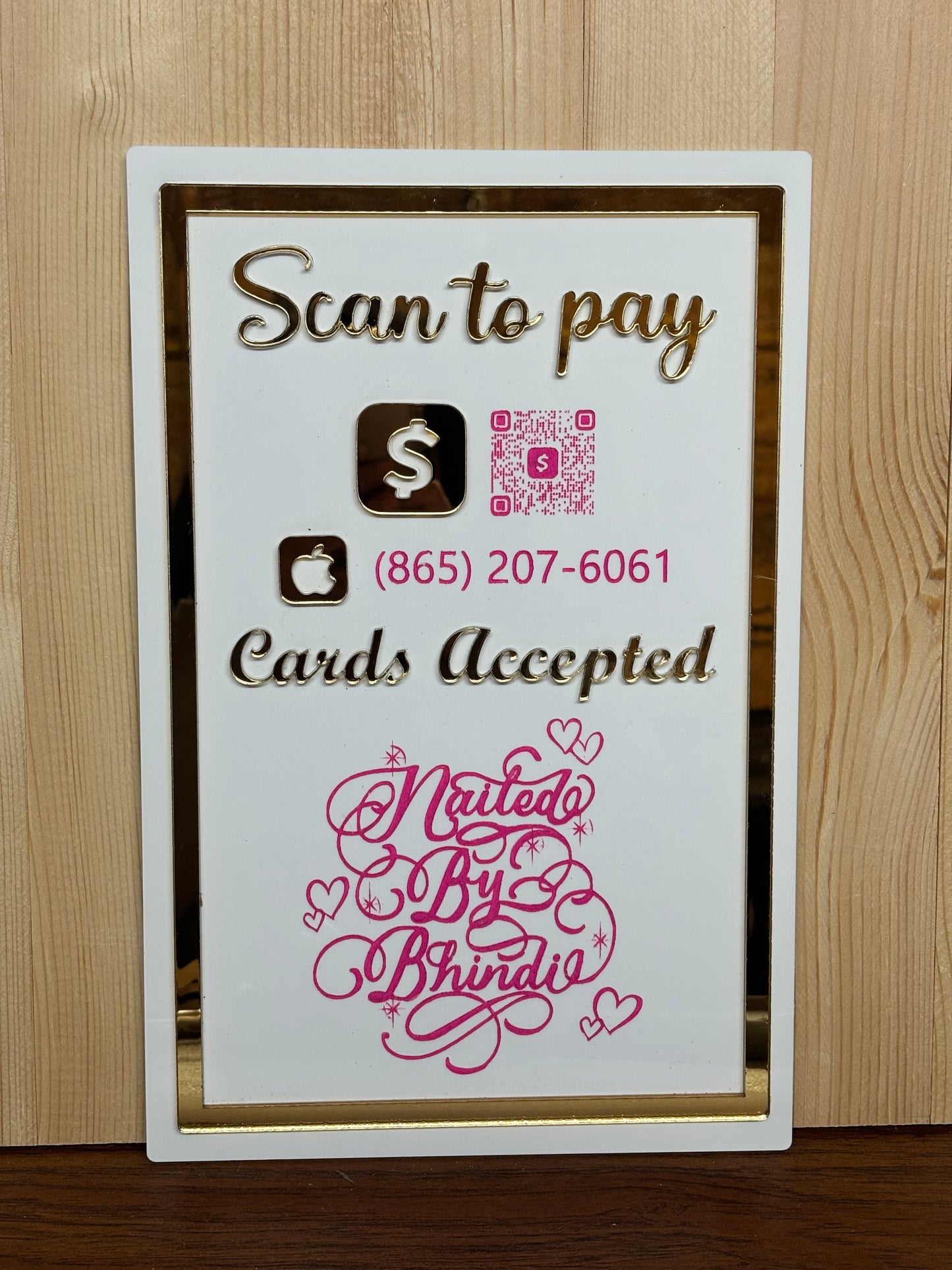 Business Social Media and Payment Sign