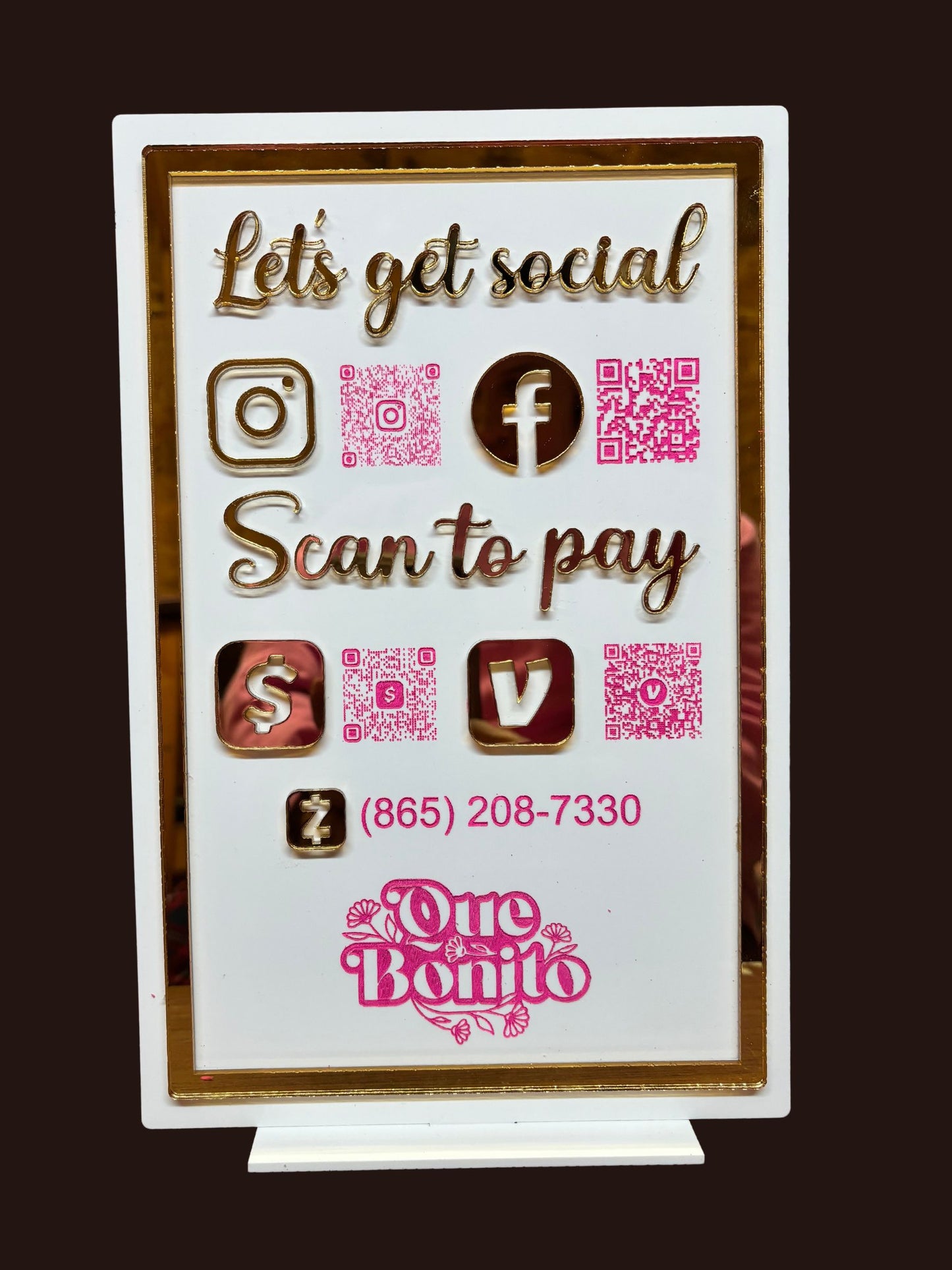 Business Social Media and Payment Sign