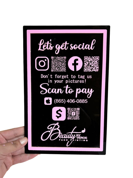 Business Social Media and Payment Sign